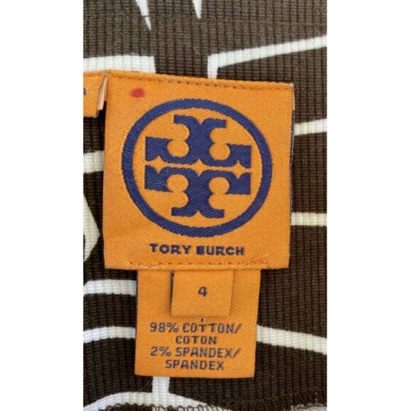 Tory Burch Cream Dress with Brown Leaf Print - Picture 3 of 3